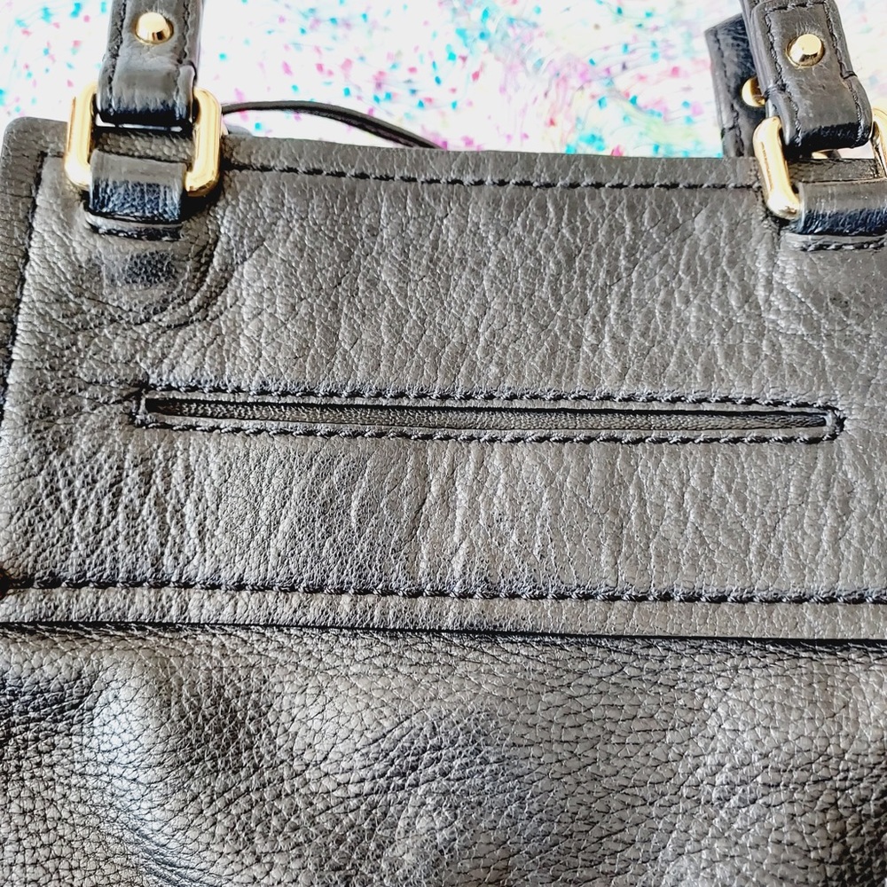 🤍🩵Michael Kors>>>Black Large Gilmore Leather Satchel Handbag Purse - Picture 5 of 12